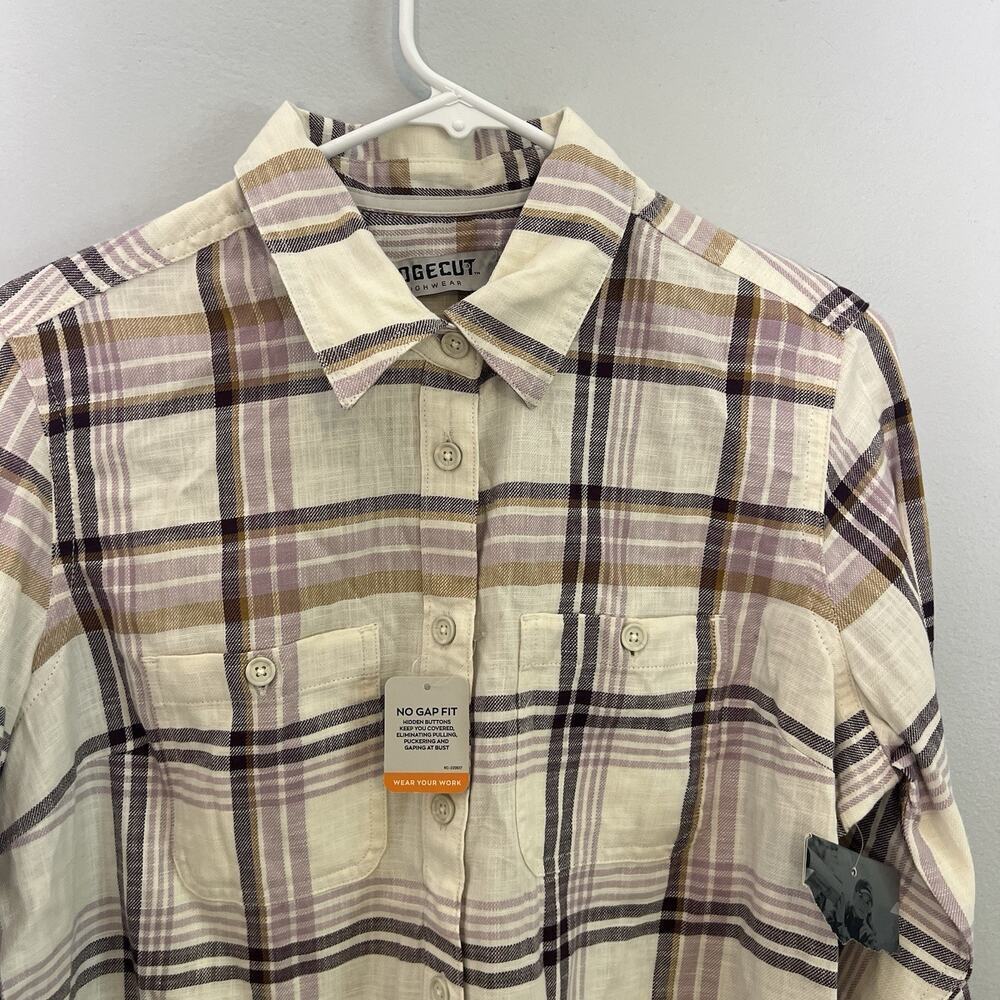 NWT Ridgecut Women's Tough wear Plaid Button Up Shirt Sz M Everyday - Picture 7 of 13